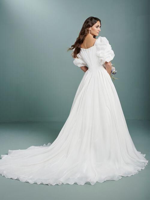 Christina Wu 31255M Puff Sleeve Pleated Skirt Bridal Gown