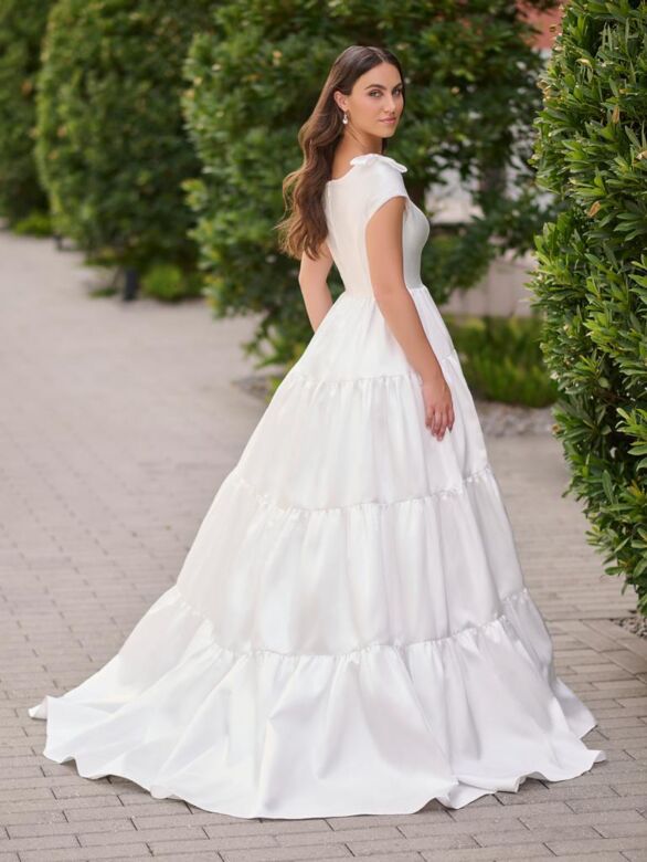 Christina Wu 28205 Shoulder Bow Peasant Skirt Wedding Dress