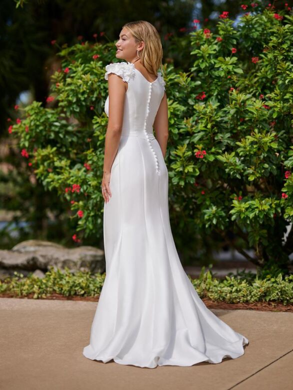 Christina Wu 28210 Removable Overskirt Applique Sleeve Wedding Gown