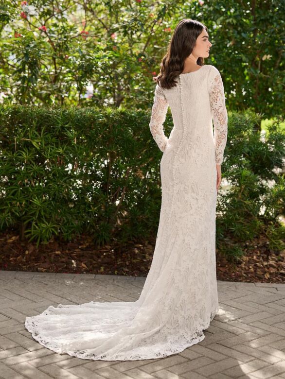 Christina Wu 28219 Court Neck Long Sleeve Lace Bridal Gown
