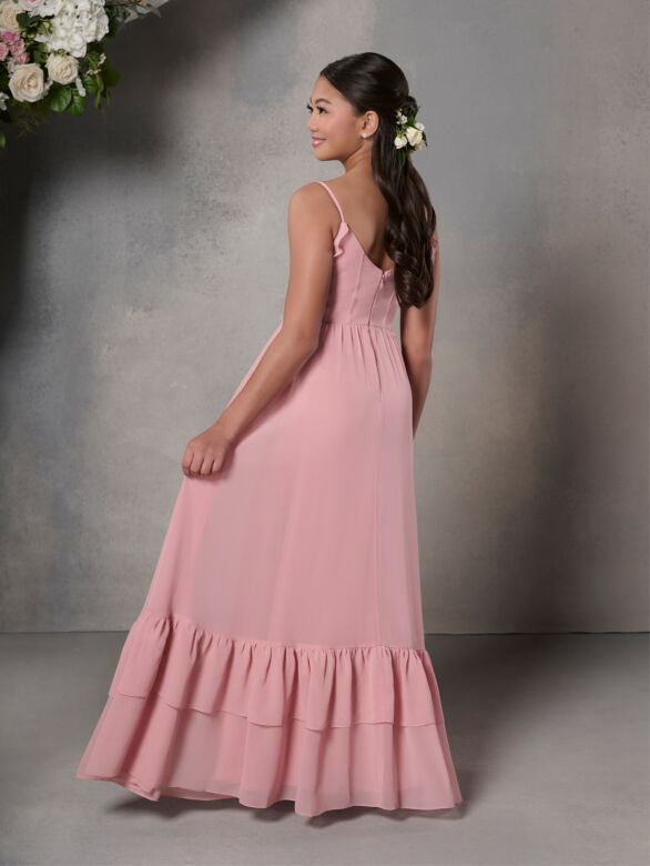 Christina Wu 32289 Spaghetti Strap Ruffle Hem Junior Bridesmaid Dress