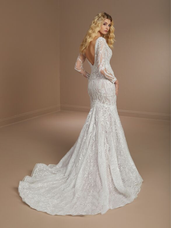 Christina Wu 15861 Detachable Sleeve Plunging Neck Wedding Dress