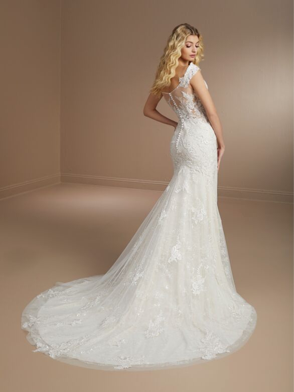 Christina Wu 15862 Illusion Back Off The Shoulder Wedding Dress