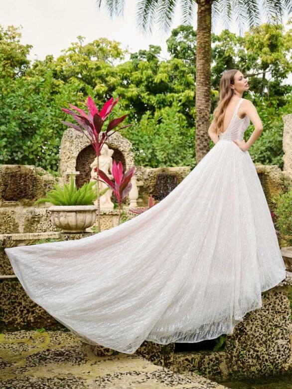 Christina Wu 15881 Ruched Bodice Scoop Back Wedding Dress