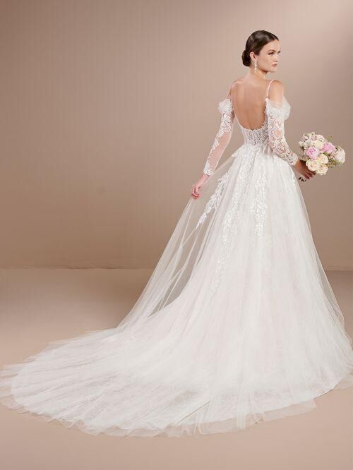Christina Wu 15870 Scoop Back Cold Shoulder Wedding Gown