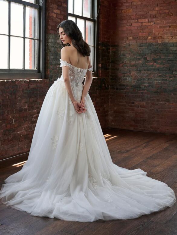 Christina Wu 15917 Off-The-Shoulder Lace Bodice Bridal Gown