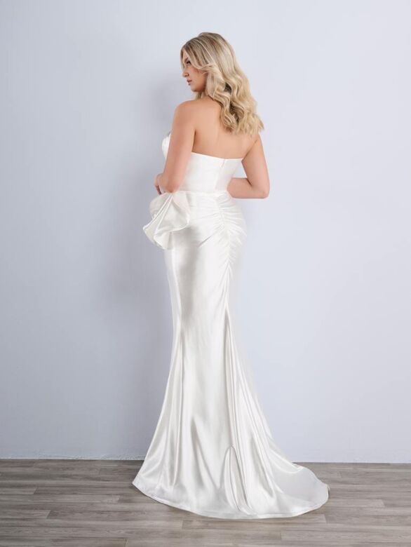 Christina Wu 48085 Side Ruffle Pleated Strapless Wedding Dress