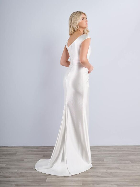 Christina Wu 48087 Asymmetric Neck Draped Bodice Wedding Dress