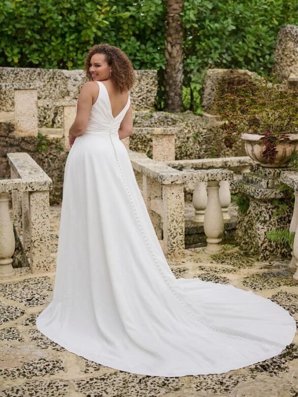 Christina Wu 29469 Back Button Draped Bodice Plus Size Wedding Gown