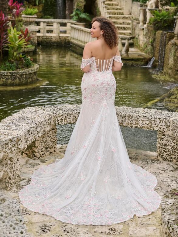 Christina Wu 29470 Sheer Corset Back Plus Size Wedding Gown