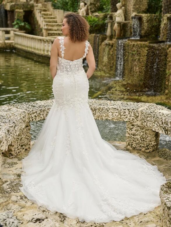 Christina Wu 29474 Lace Strap Fit And Flare Plus Size Bridal Gown