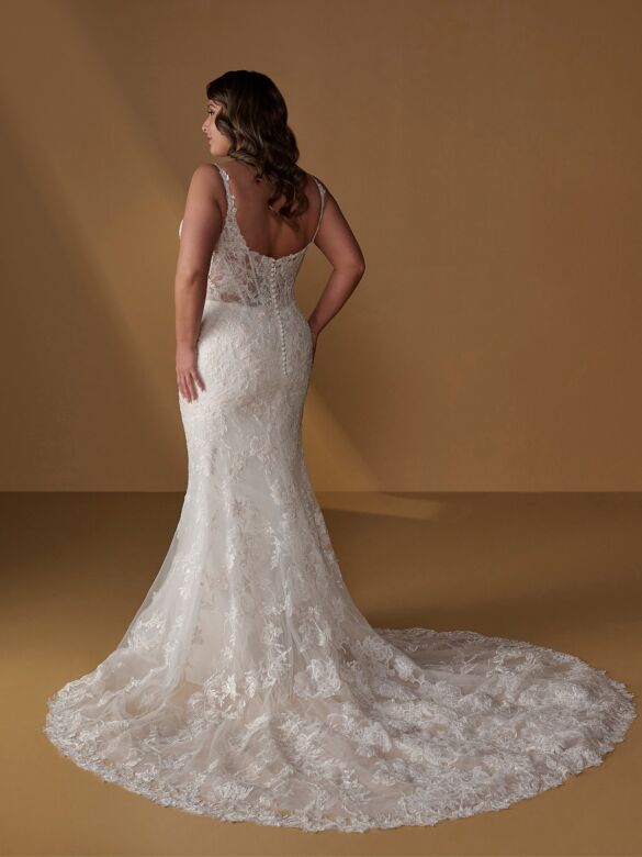 Christina Wu 29499 Slim Strap Sweetheart Neck Lace Wedding Gown