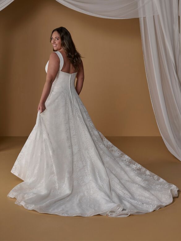 Christina Wu 29501 Plunging Neck A-Line Lace Bridal Dress