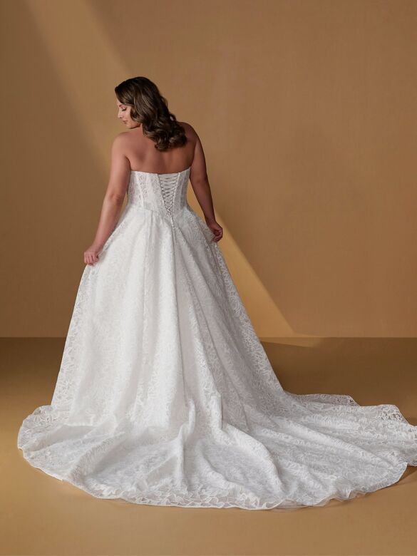 Christina Wu 29504 Corset Bodice Strapless Lace Bridal Gown