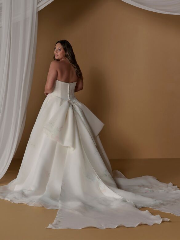 Christina Wu 29506P Sweetheart Neck Floral-Printed Organza Bridal Gown