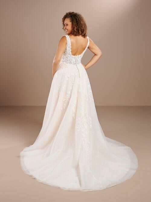 Christina Wu 29462 Scoop Back Long Sleeve Plus Size Bridal Gown