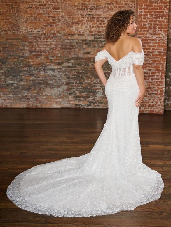 Christina Wu 29481 Off-The-Shoulder Cowl Neck Plus Size Wedding Dress