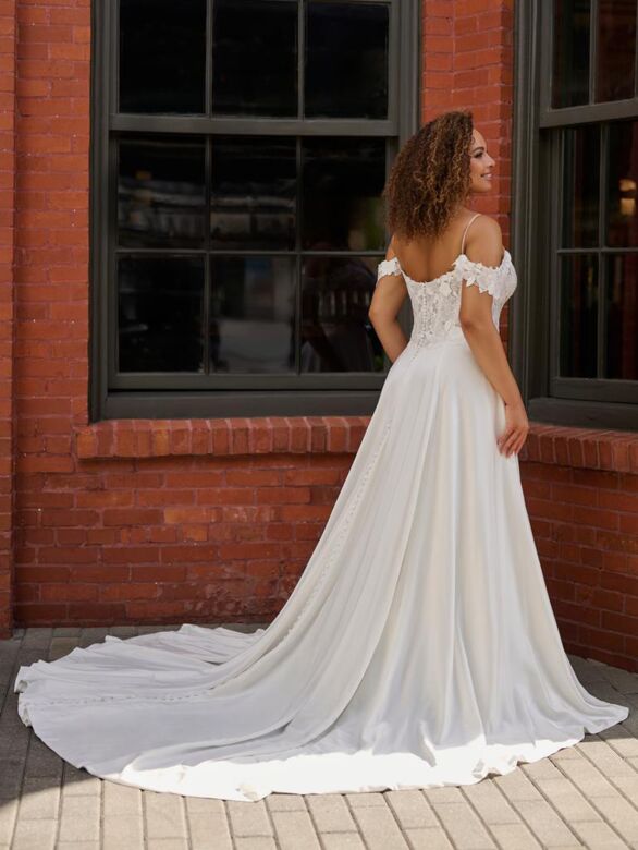 Christina Wu 29486 A-Line Cold Shoulder Plus Size Bridal Dress