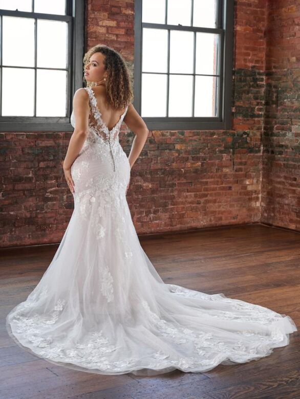 Christina Wu 29487 V-Back Plunging Neck Plus Size Bridal Dress