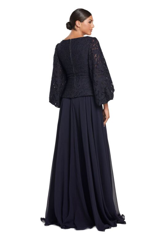 Alexander by Daymor 2042-43 Bishop Sleeve A-Line Peplum Dress