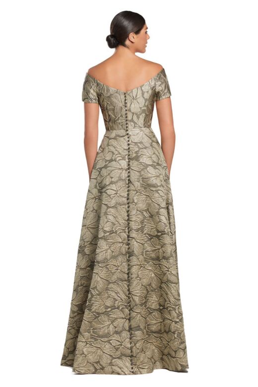 Alexander by Daymor 2055 Portrait Neck A-Line Brocade Dress
