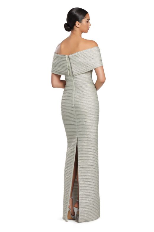 Alexander by Daymor 2066 Back Slit Off-The-Shoulder Dress