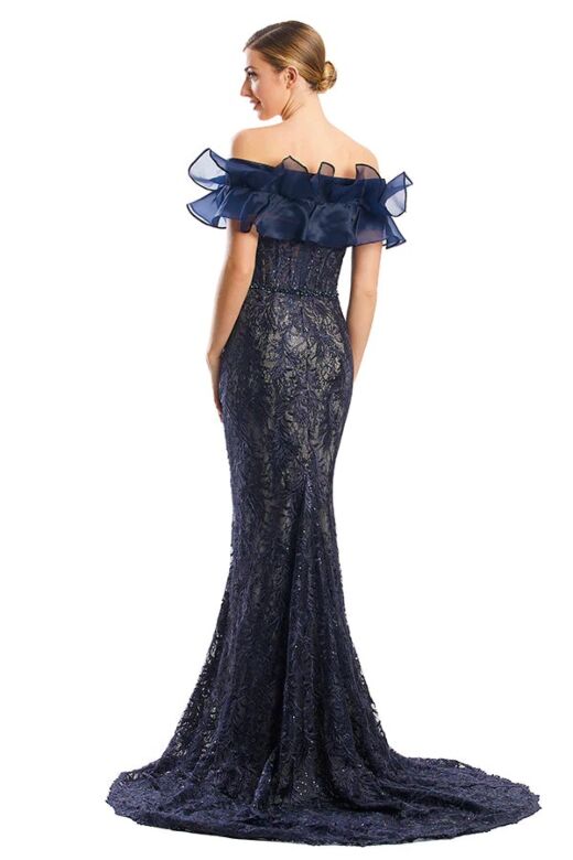 Alexander by Daymor 1774 Ruffle Sleeve Embroidered Dress