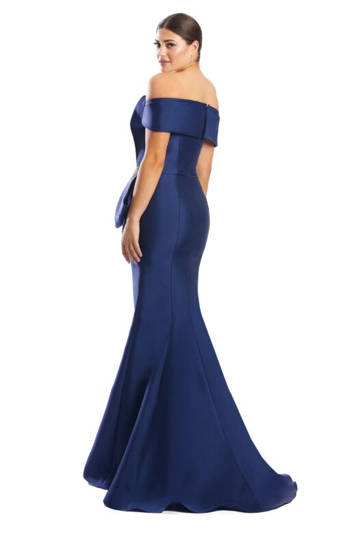 Alexander by Daymor 1783 Pleated Top Off The Shoulder Dress