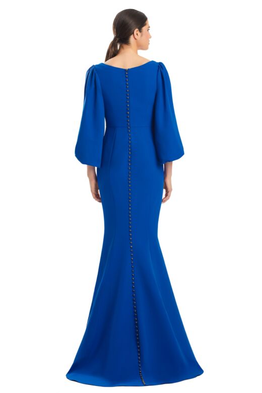 Alexander by Daymor 1974 Bishop Sleeve Slim-Flare Dress