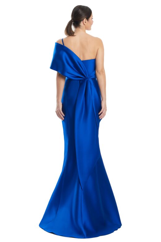Alexander by Daymor 1977 Asymmetric Neck Pleated Bodice Dress