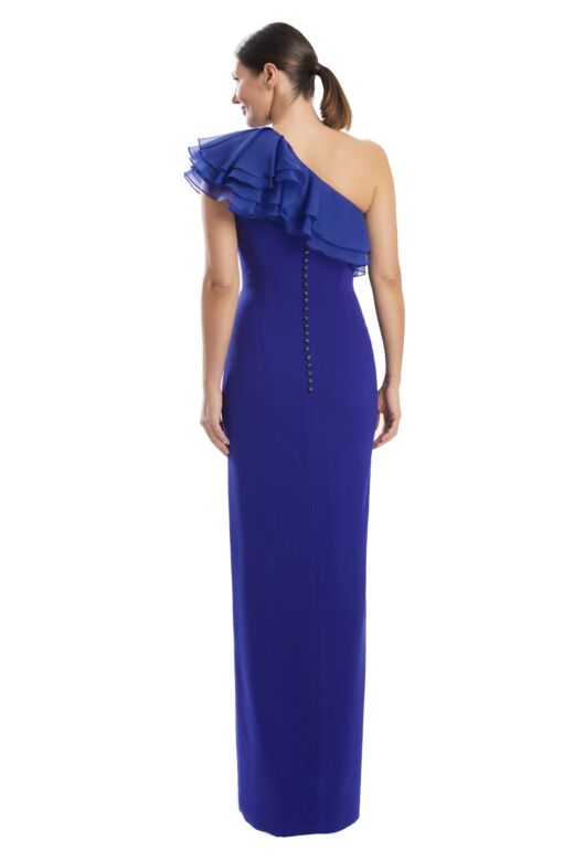 Alexander by Daymor 1982 One-Shoulder High Slit Dress