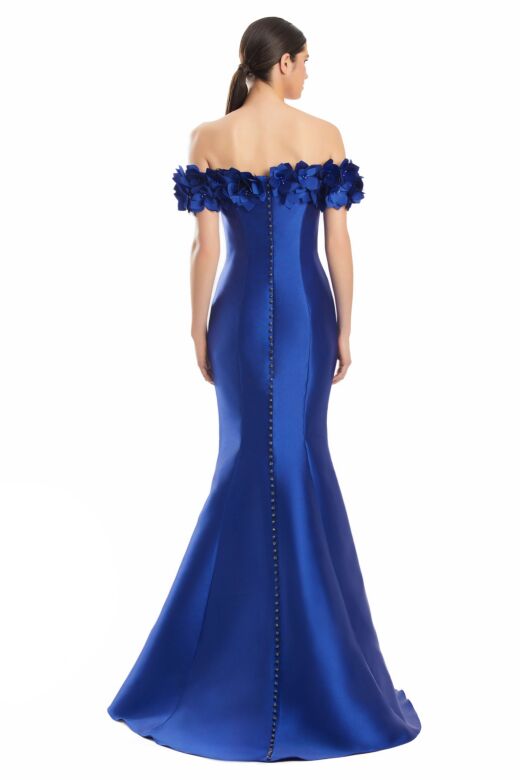 Alexander by Daymor 1991 Off-The-Shoulder Applique Sleeve Dress