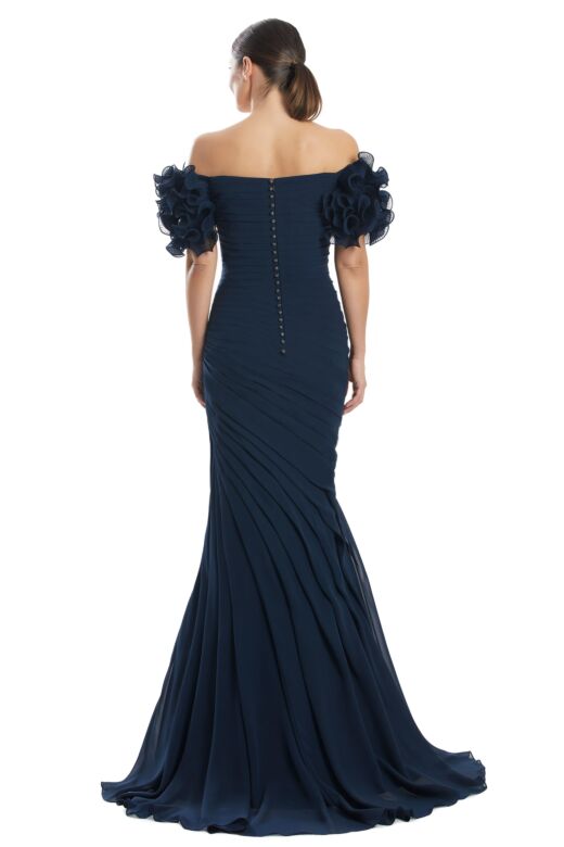 Alexander by Daymor 1992 Ruffle Sleeve Pleated Dress