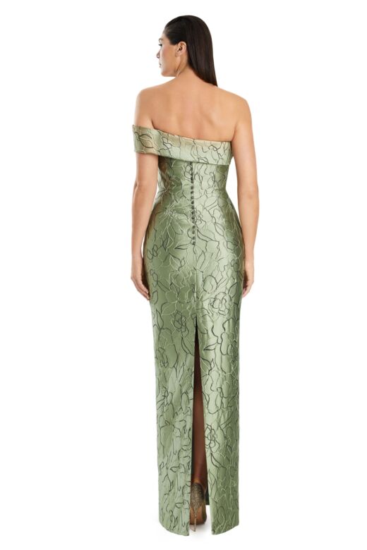 Alexander by Daymor 3053 Back Slit One-Shoulder Bow Dress