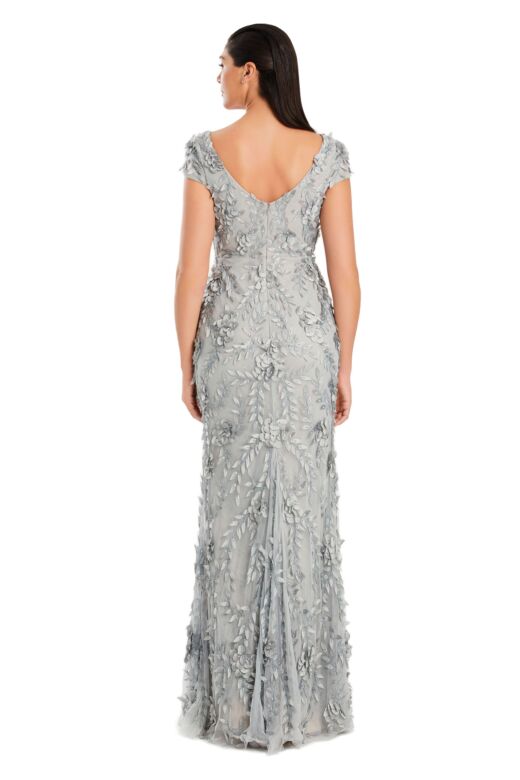 Alexander by Daymor 3061 V-Neck Cap Sleeve Applique Dress