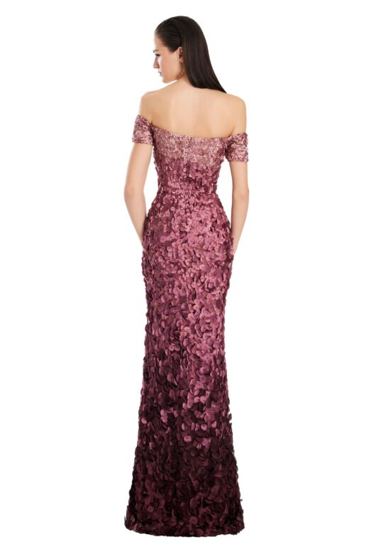 Alexander by Daymor 3063 Off-The-Shoulder Ombre Petal Dress