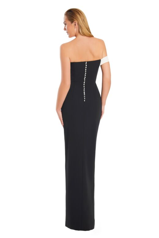 Alexander by Daymor 3065 Ruffle Bodice Asymmetric Neck Dress