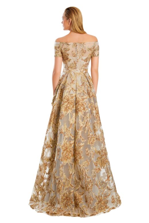 Alexander by Daymor 3094 A-Line Floral Illusion Neck Dress