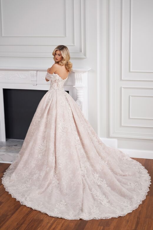 Martin Thornburg MTL22114 Parish Off The Shoulder Lace Wedding Gown