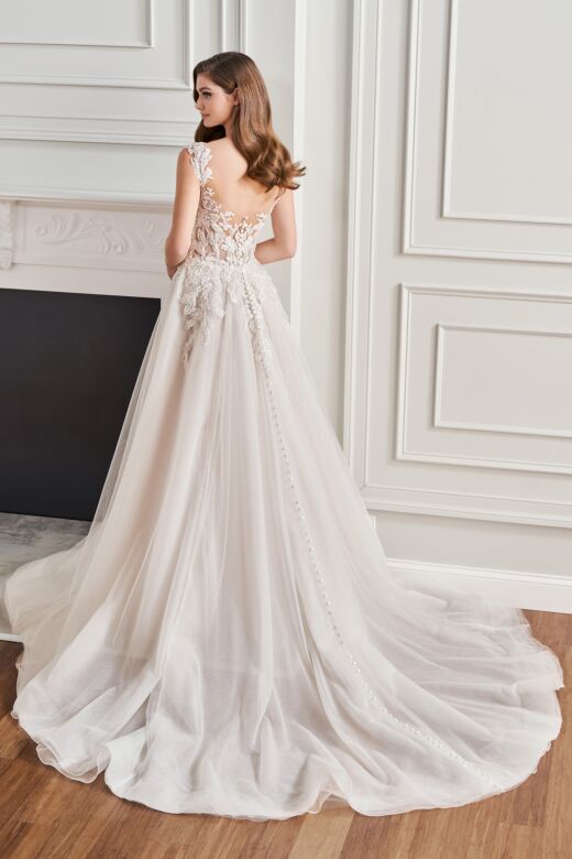 Martin Thornburg MTL400 Locklyn Plunging Neckline Glitter Bridal Dress