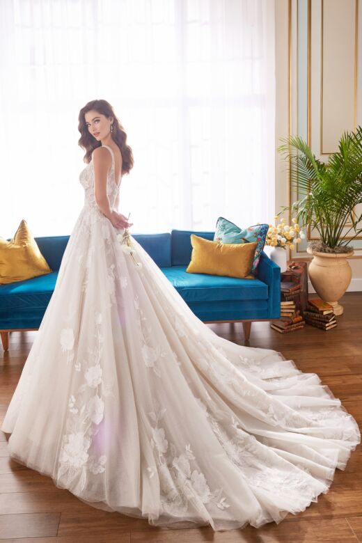 Martin Thornburg MT5105 Blanca Square Neck Scoop Back Wedding Dress