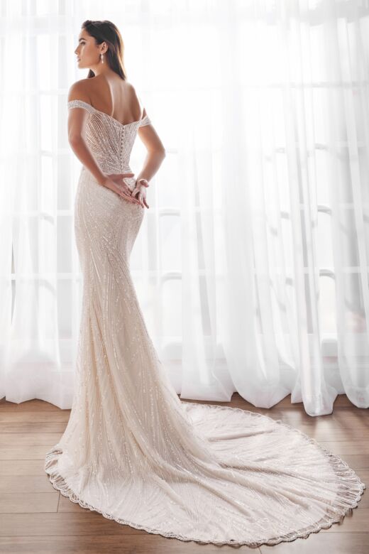 Martin Thornburg MT5107 Jaelyn Scallop Hem Fit-And-Flare Wedding Gown