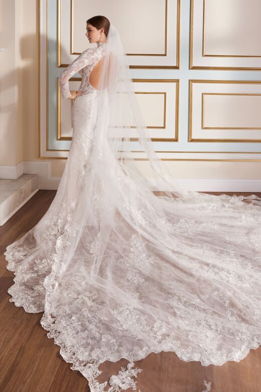 Martin Thornburg MT5118 Lamaria Mandarin Collar Cutout Bridal Dress