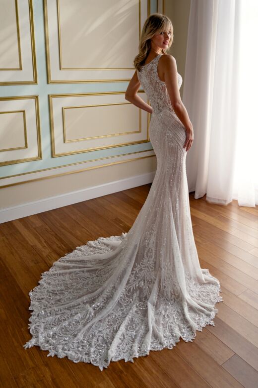Martin Thornburg MT5120 Adriare V-Neck Fit And Flare Bridal Gown