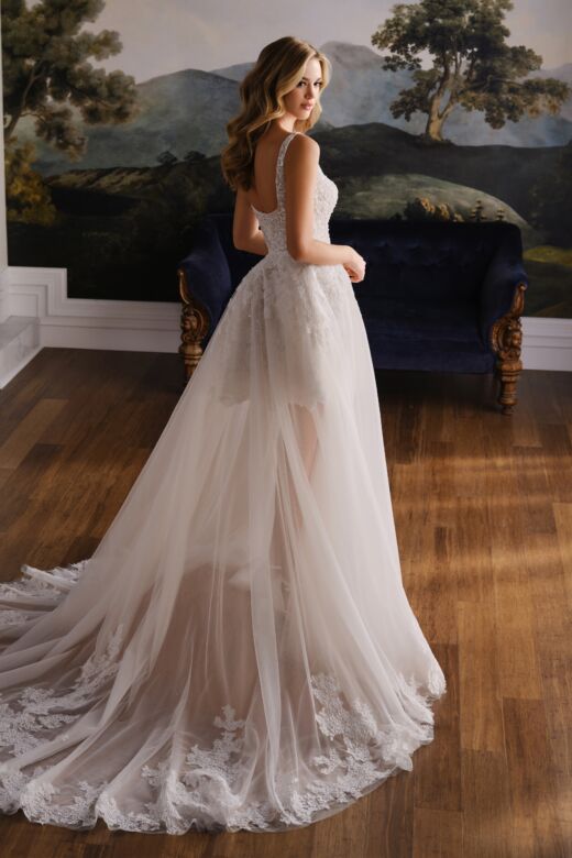 Martin Thornburg MT8102 Rafferty Square Neck Overskirt Wedding Dress