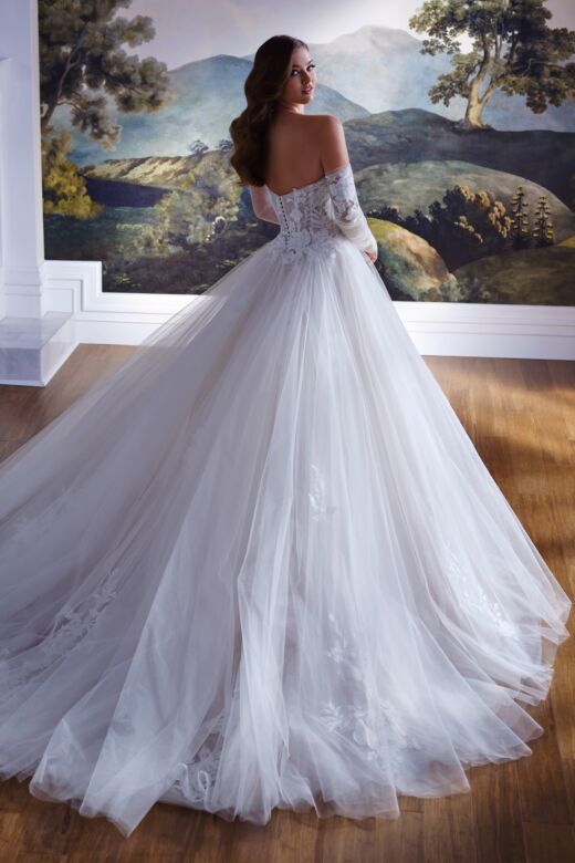 Martin Thornburg MT8108 Hadley Gauntlet Sleeve Strapless Bridal Dress