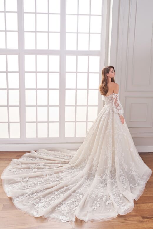 Martin Thornburg MTL12254 Johanna Bishop Sleeve Floral Wedding Dress