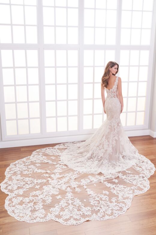 Martin Thornburg MTL12255 Dalilia Castillion Train V-Neck Wedding Gown
