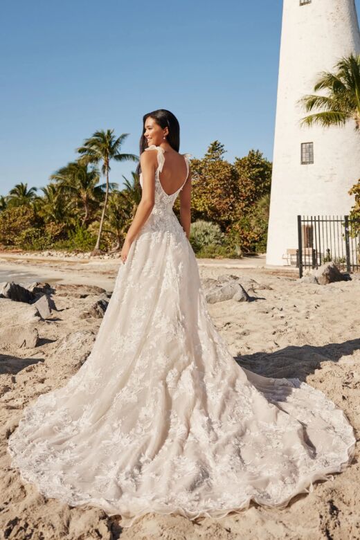 Martin Thornburg MT3209 Hensley Plunging Neck Beaded Lace Bridal Dress