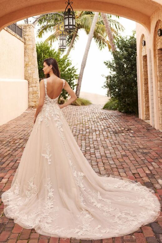 Martin Thornburg MT3210 Tillie Open Back Plunging Neck Bridal Gown